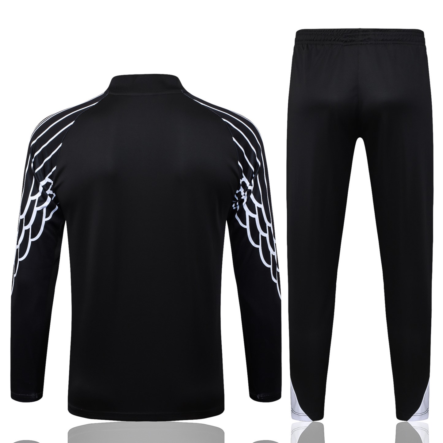 202526 Paris black Long-sleeved half-pull training kit Football team kit