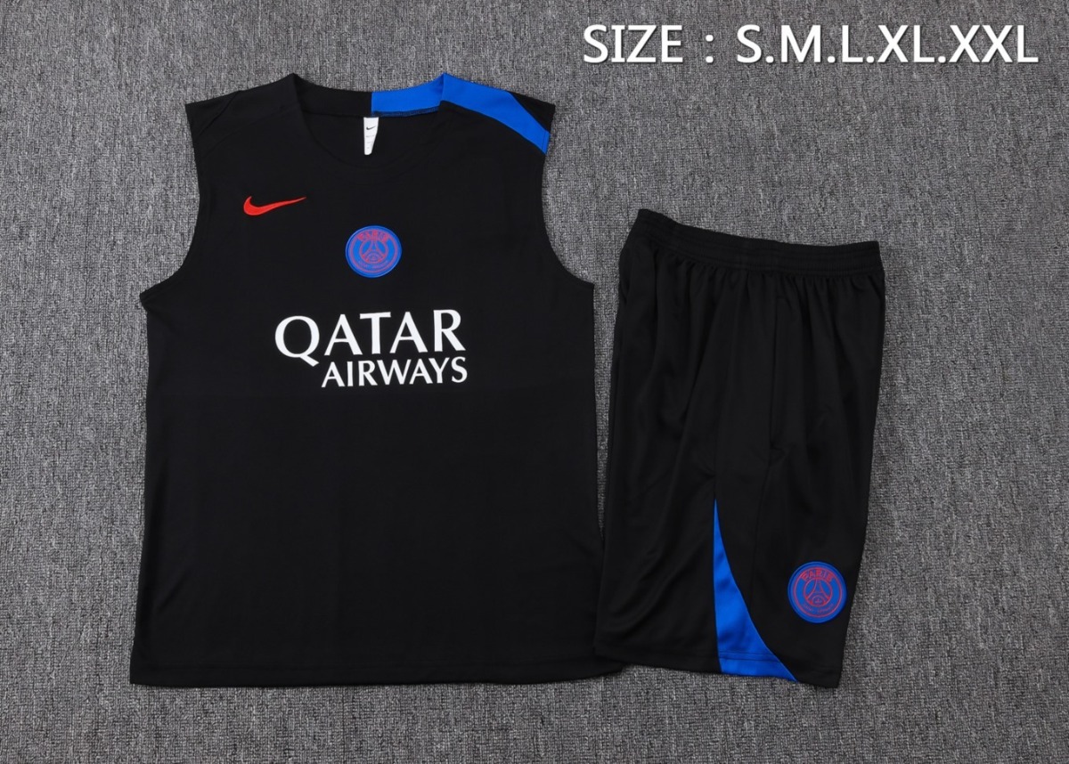 2026 PSG Black Training Set Shirt and Shorts