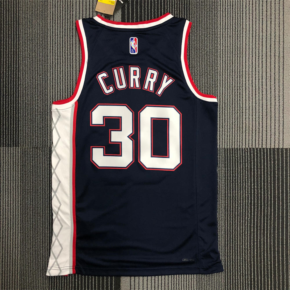 NBA Brooklyn Nets V-Neck Black 75th anniversary Jersey CURRY#30 S-XXL