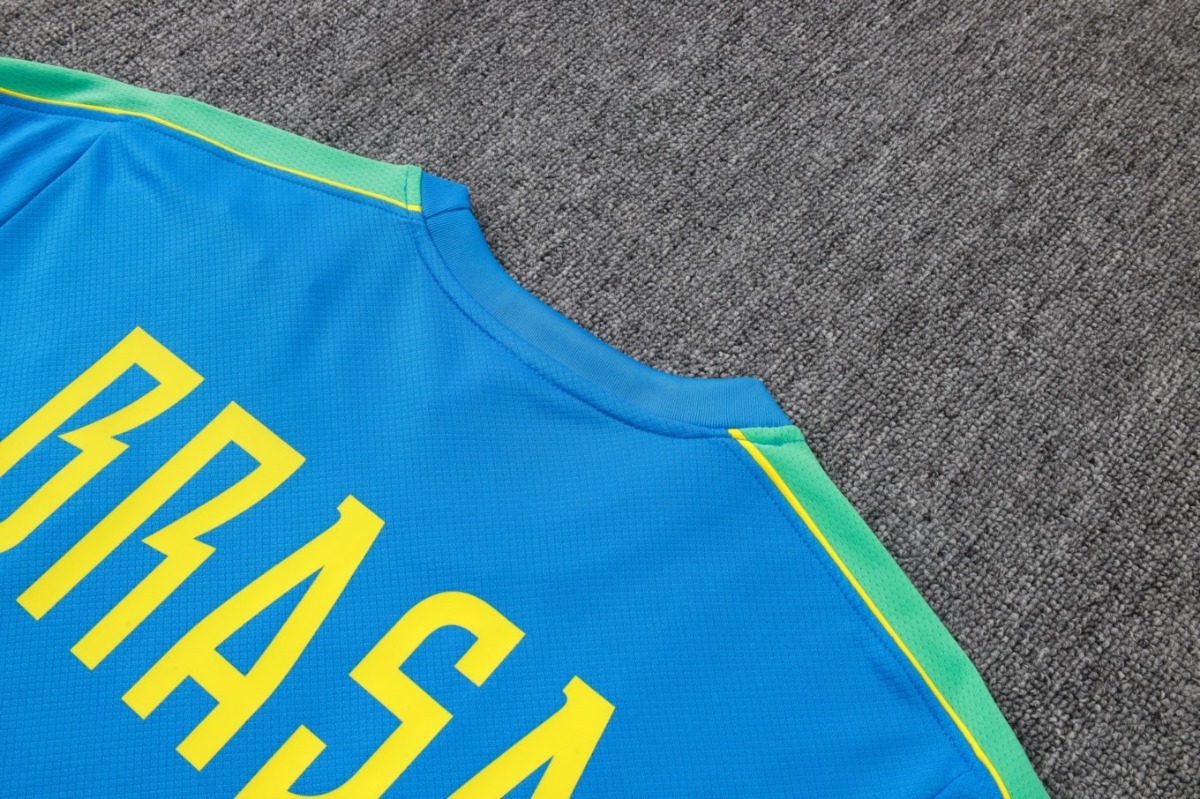 2026 Brazil Lake blue Training Set Shirt and Shorts