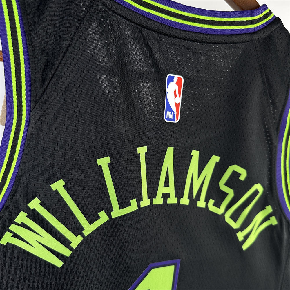 NBA New Orleans Pelicans 2024 City Edition Round Neck Black jersey WILLIAMSON#1 S-XXL