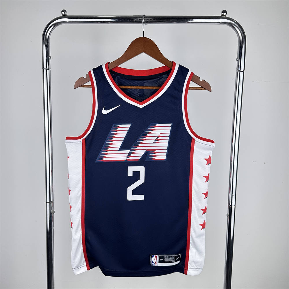 NBA Los Angeles Clippers 2019 City Edition Round Neck dark blue Jersey LEONARD#2 S-XXL