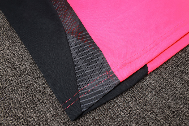 24/25 Real Madrid Fluorescent pink Long-sleeved half-pull training kit Football team kit