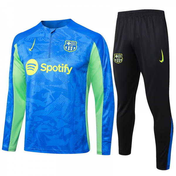 24/25 Barcelona Blue Long-sleeved half-pull training kit Football team kit