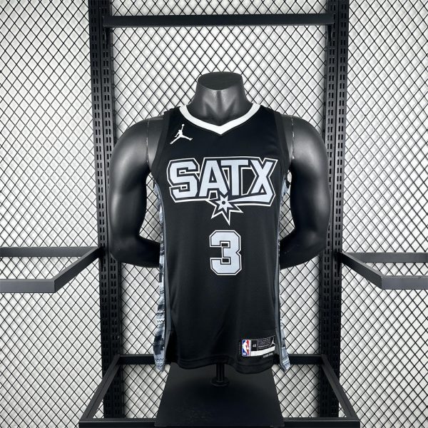 NBA San Antonio Spurs V-Neck Black jersey PAUL#3 S-XXL