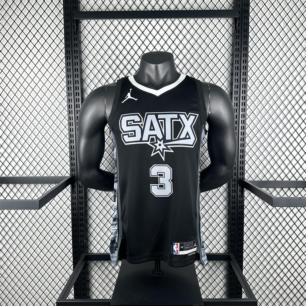 NBA San Antonio Spurs V-Neck Black jersey PAUL#3 S-XXL