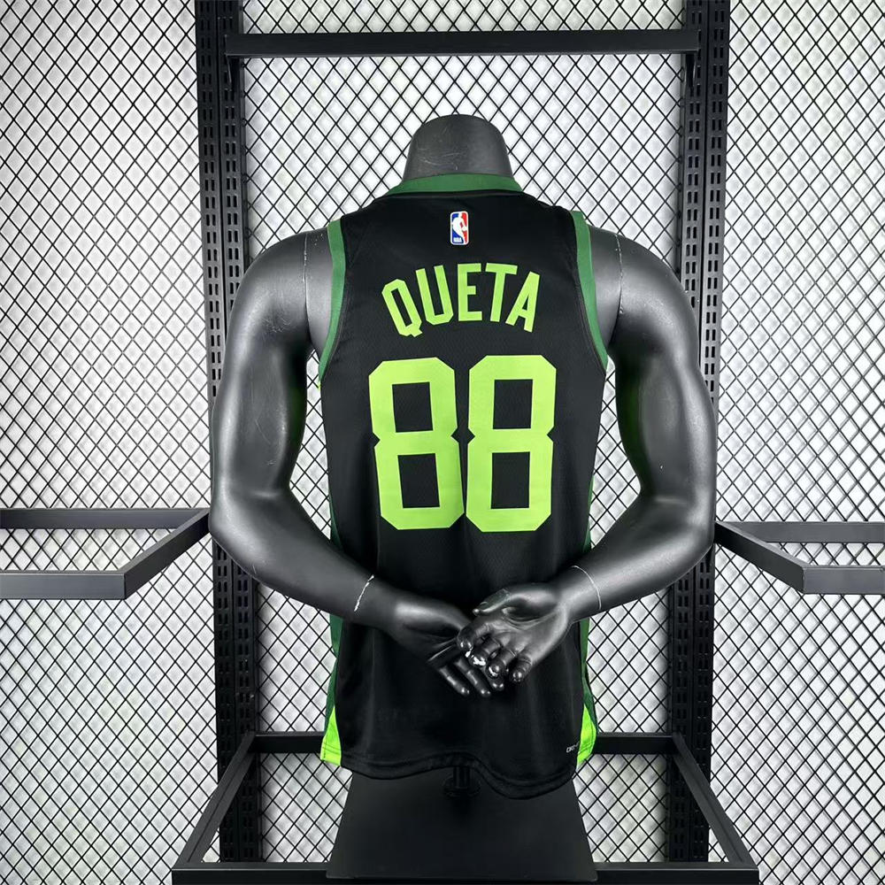 NBA Boston Celtics 24/25 City Edition Round Neck Black Jersey QUETA#88 S-XXL