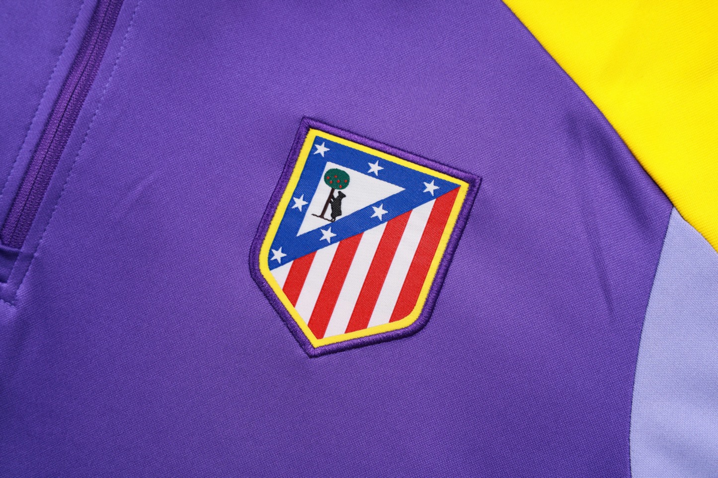 202526 Atletico Madrid Purple Long-sleeved half-pull training kit Football team kit