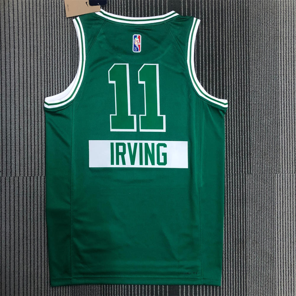 NBA Boston Celtics Round Neck 75th anniversary Green Jersey IRVING#11 S-XXL