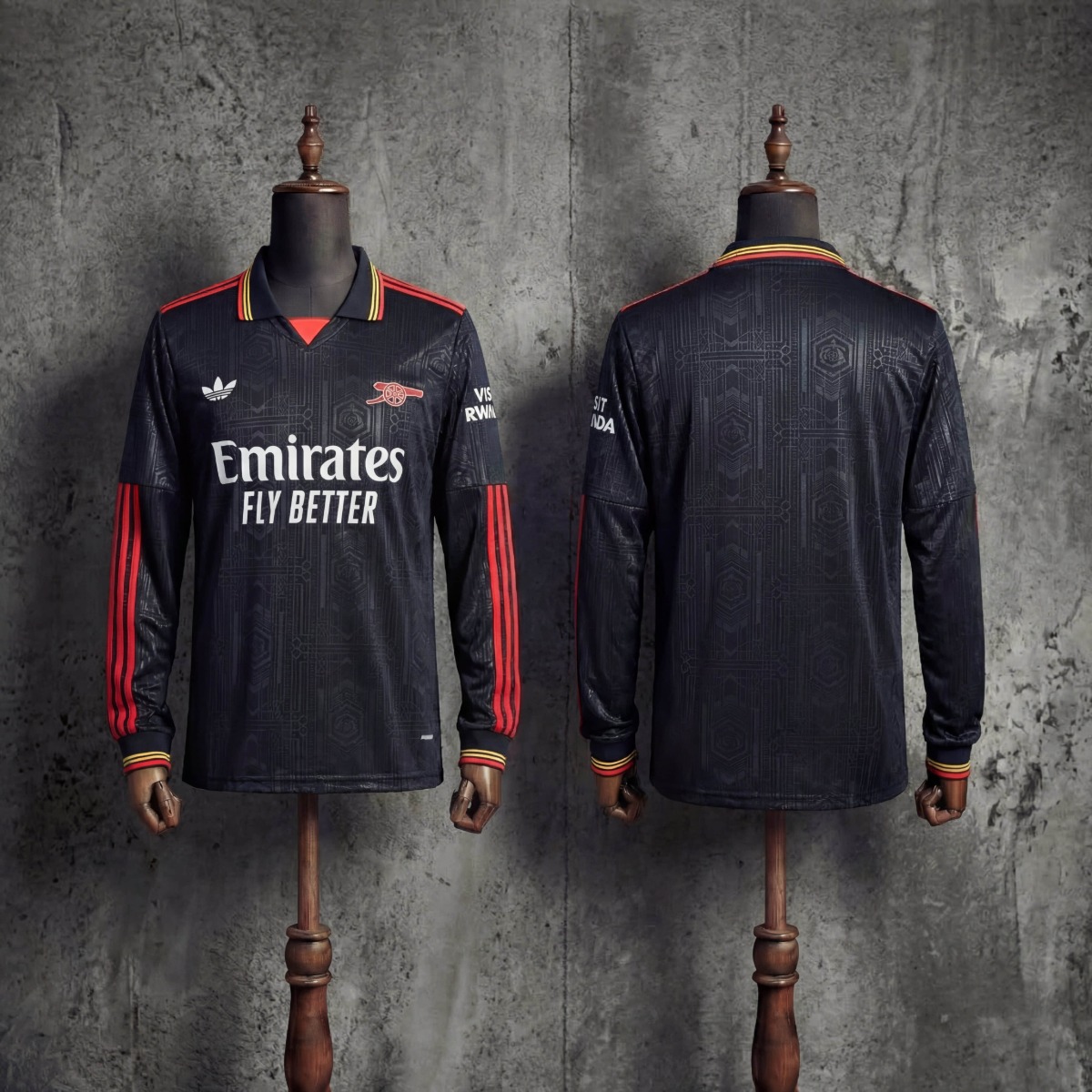 2025/26 Arsenal Training Black Polo Fan version