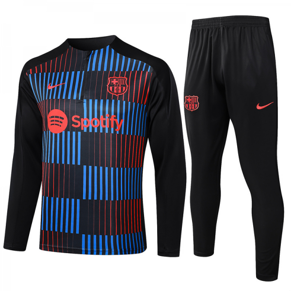 24/25 Barcelona Black Long-sleeved half-pull training kit Football team kit