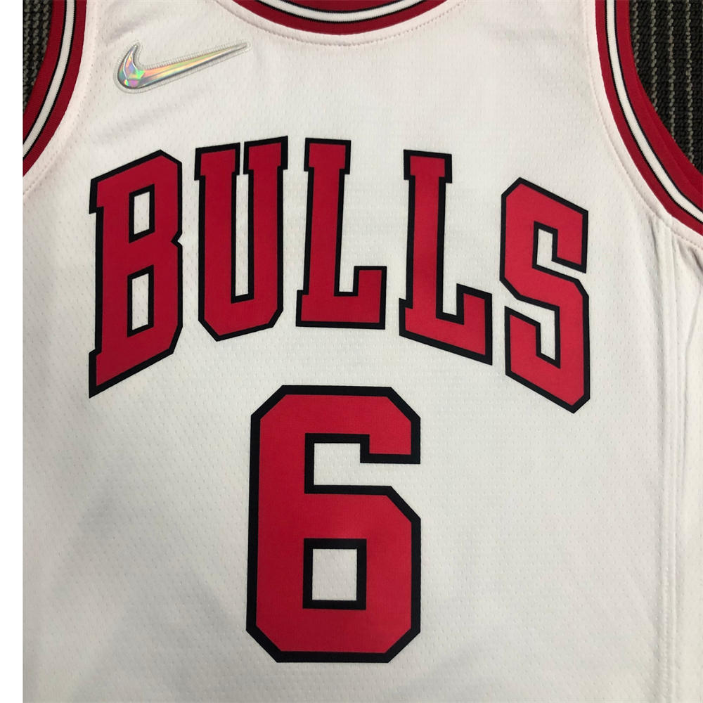 NBA Chicago Bulls Round Neck White 75th anniversaryJersey CARUSO#6 S-XXL