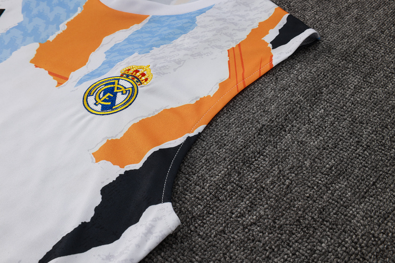 24/25 Real Madrid Blue yellow white Training Set Shirt and Shorts