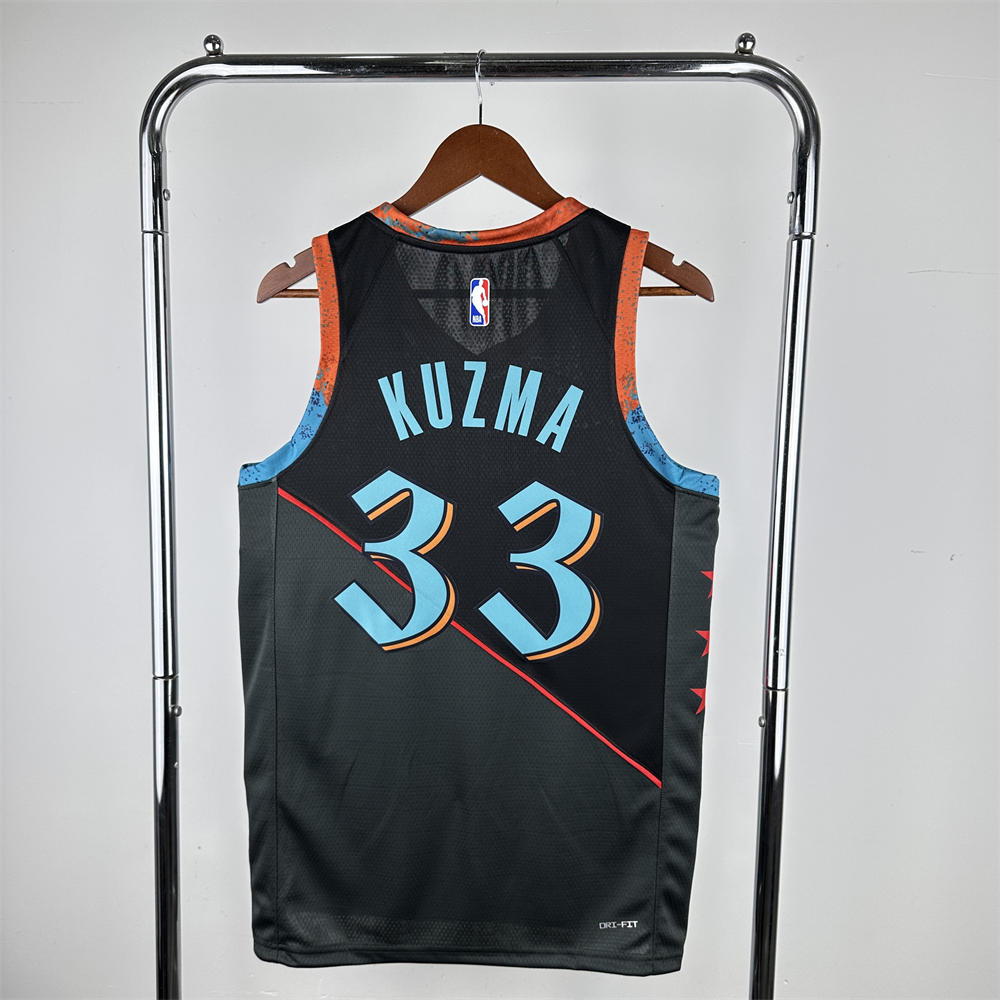 NBA Washington Wizards KUZMA#33 2024 City Edition Swingman Black Jersey S-XXL