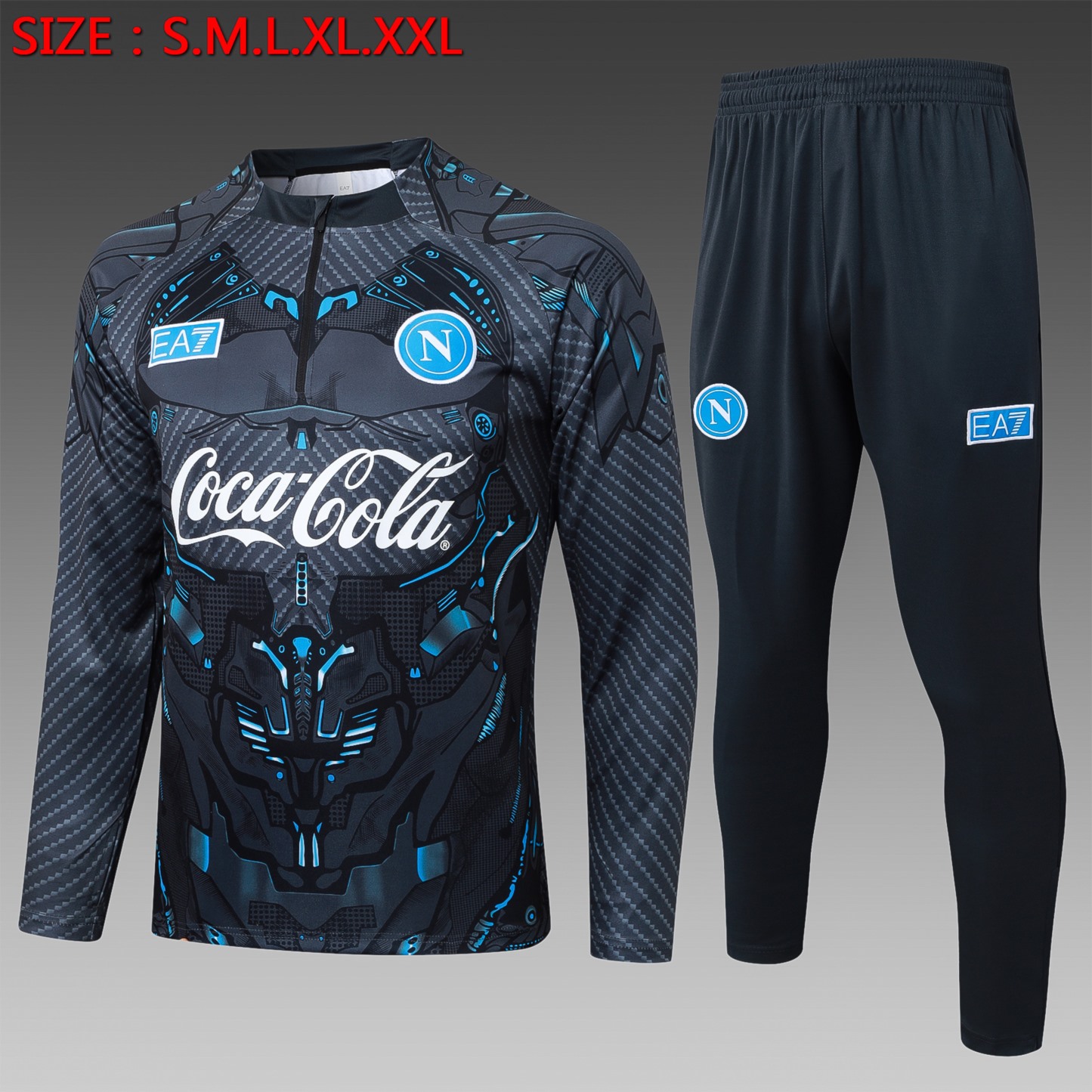 2025/26 Naples dark gray Long-sleeved half-pull training kit Football team kit
