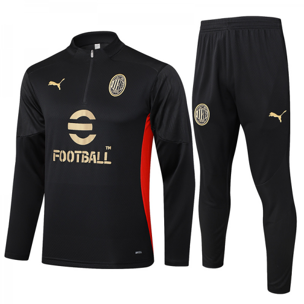 24/25 AC Milan Black Long-sleeved half-pull training kit Football team kit
