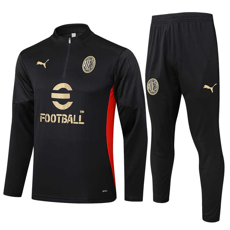 24/25 AC Milan Black Long-sleeved half-pull training kit Football team kit