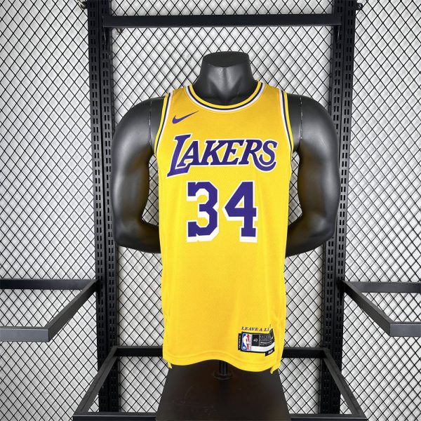 NBA Los Angeles Lakers O'NEAL#34 2022/23 Gold Association Edition Swingman Jersey S-XXL