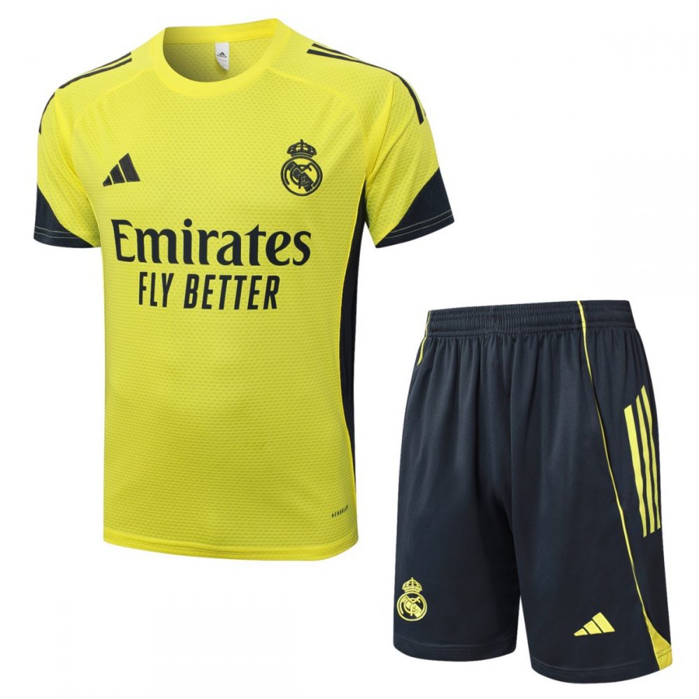 2026 Real Madrid Yellow Training Set Shirt and Shorts