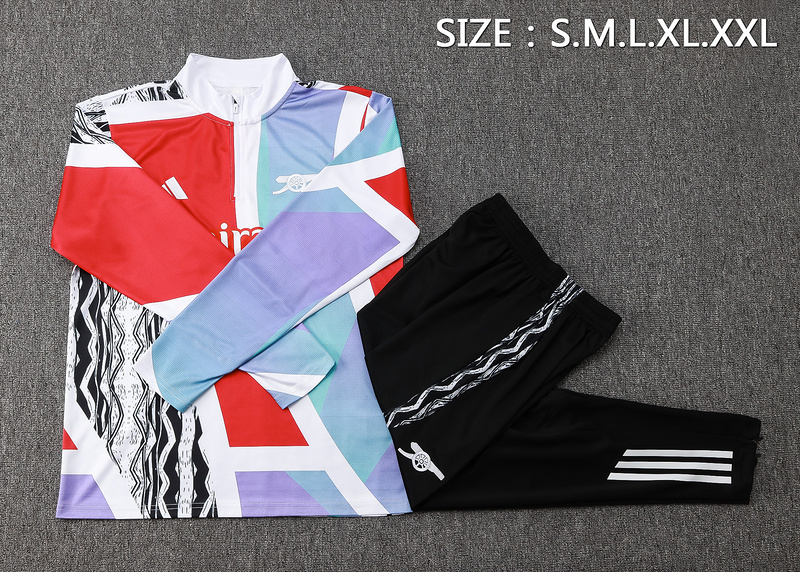 24/25 Arsenal Red white green Long-sleeved half-pull training kit Football team kit