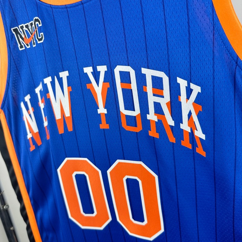 NBA New York Knicks 2024 Round Neck Blue jersey CLARKSON#00 S-XXL
