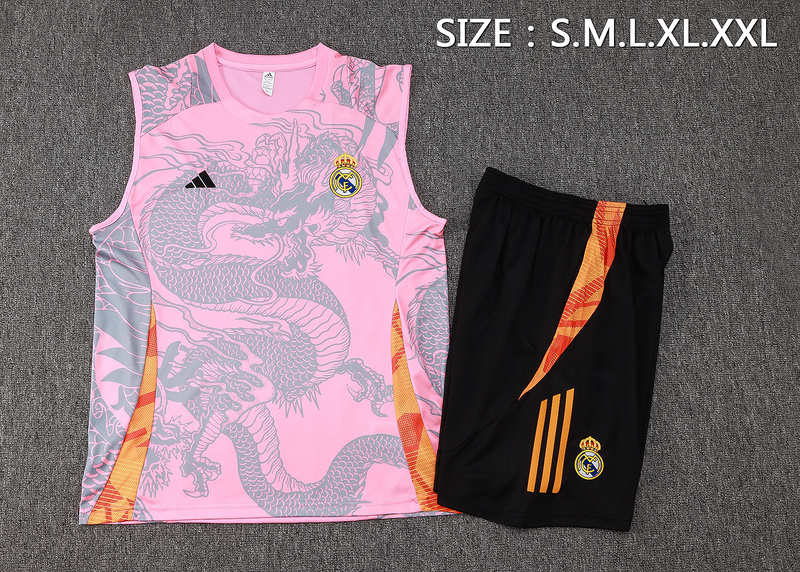 24/25 Real Madrid Pink Training Set Shirt and Shorts