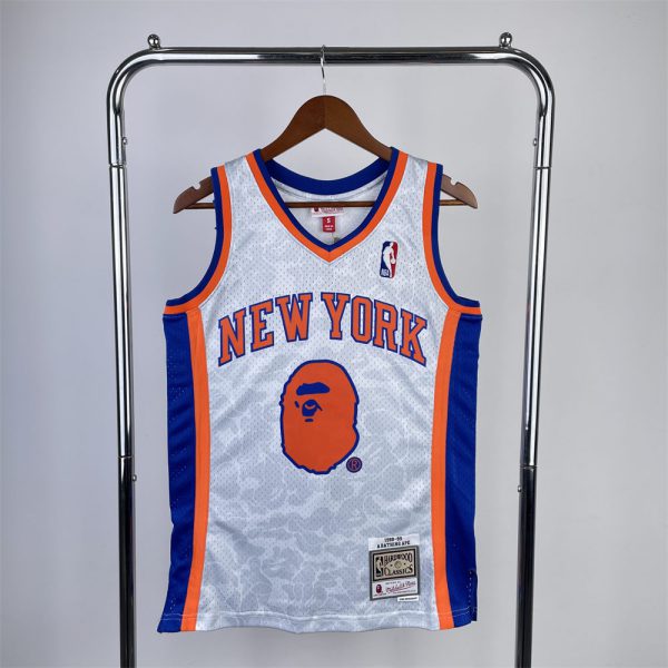NBA New York Knicks BAPE×M&N BAPE#93 Royal Hardwood Classics Swingman Jersey S-XXL