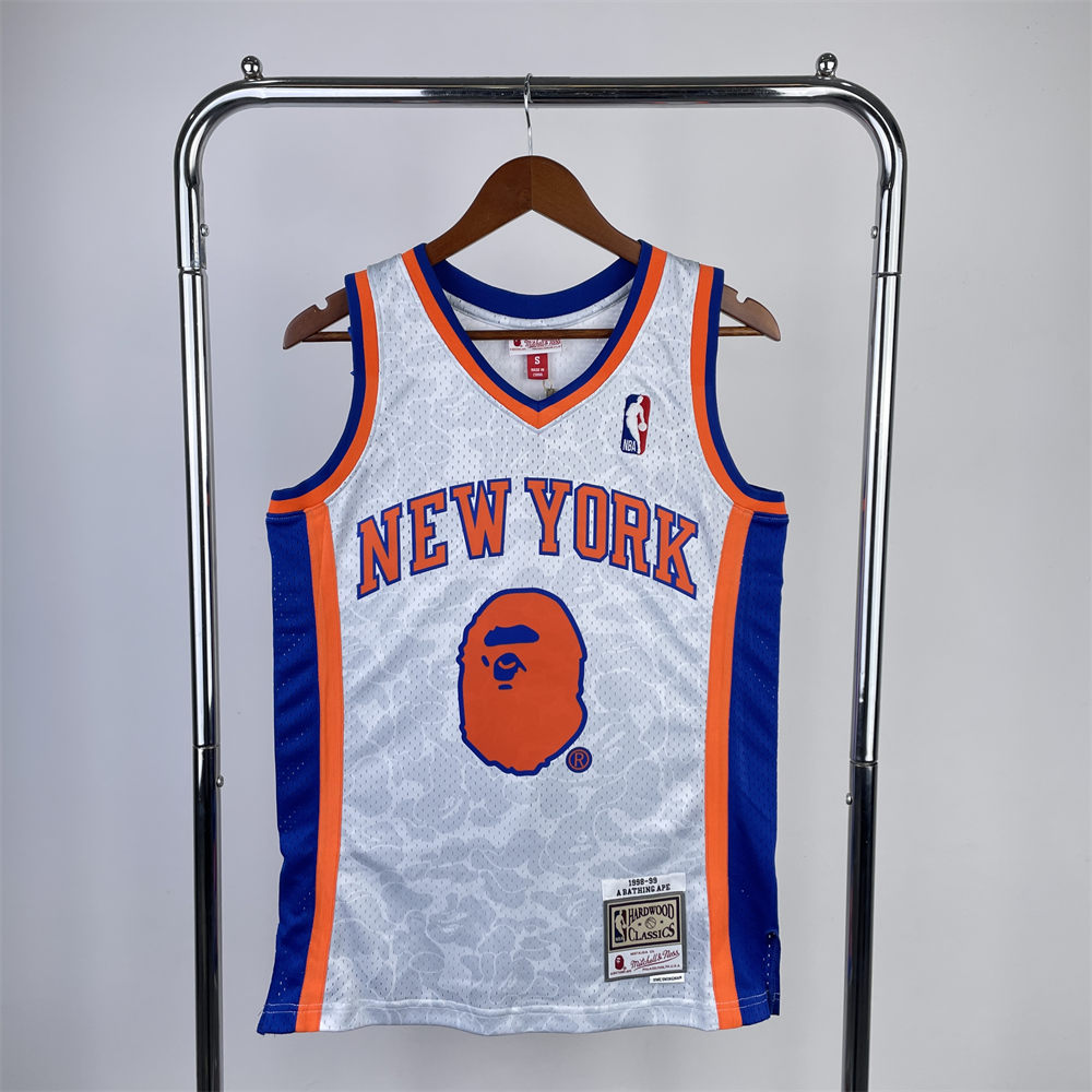 NBA New York Knicks BAPE×M&N BAPE#93 Royal Hardwood Classics Swingman Jersey S-XXL