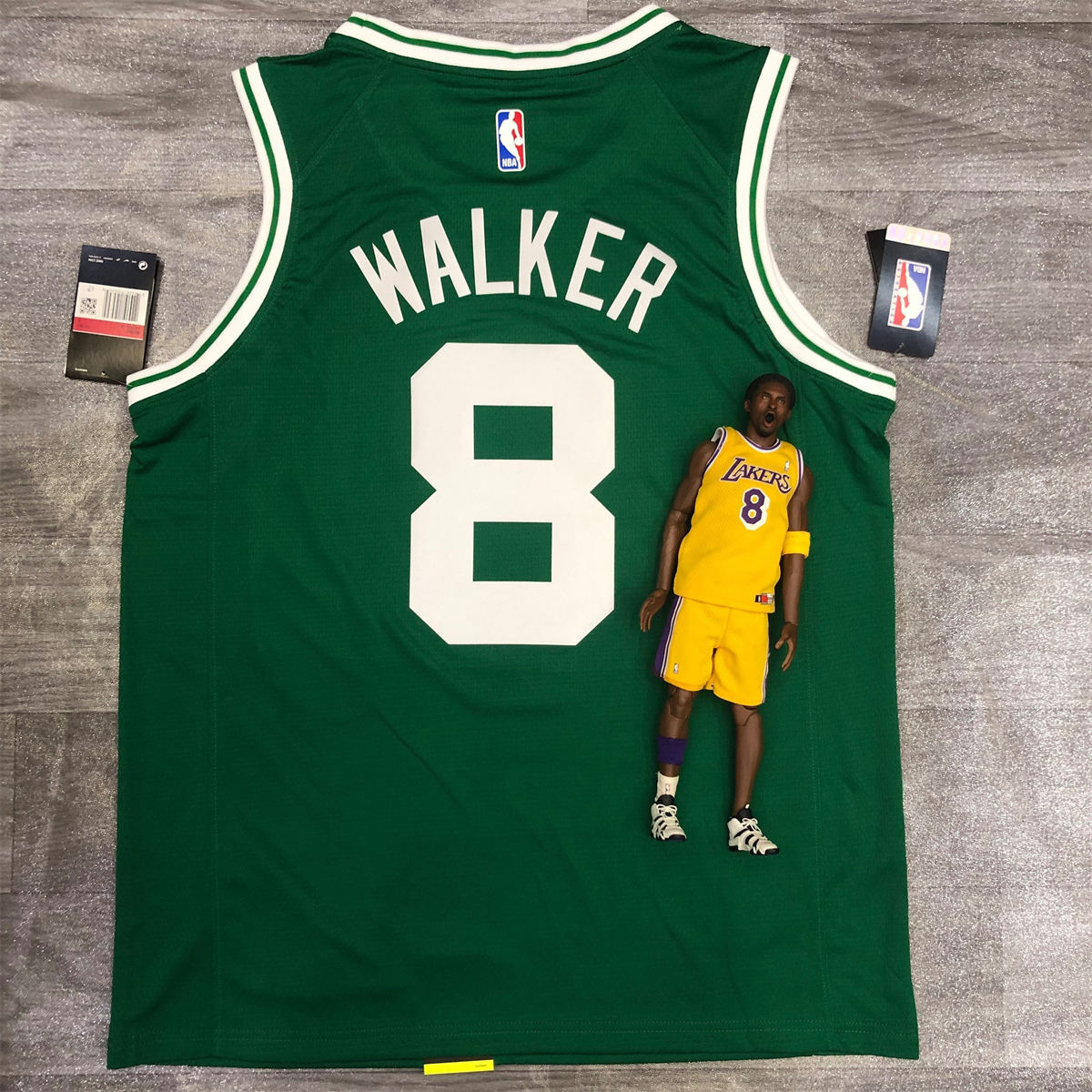 NBA Boston Celtics round neck Retro Green Jersey Walker#8 S-XXL