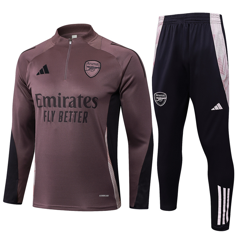 24/25 Arsenal Grey purple Long-sleeved half-pull training kit Football team kit