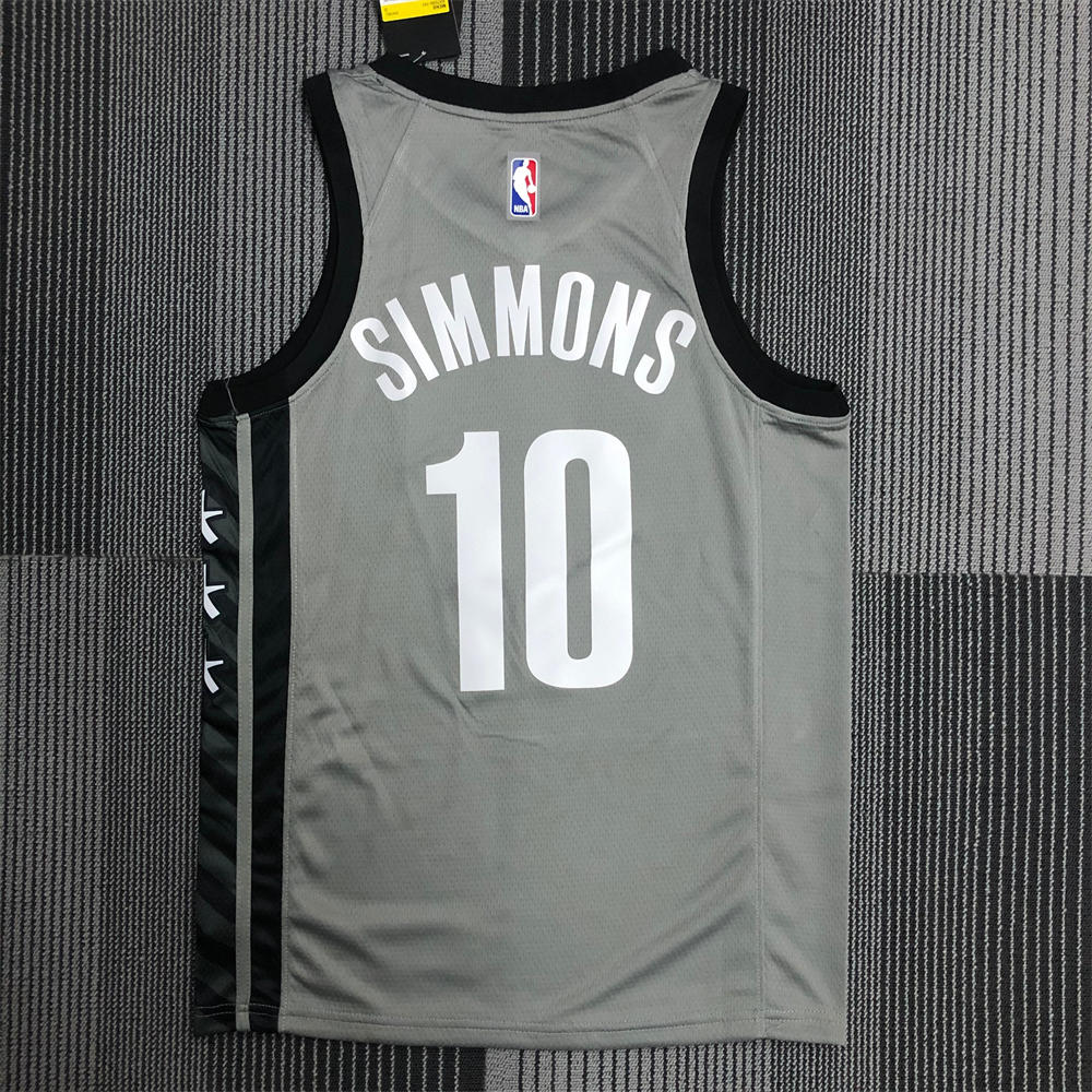 NBA Brooklyn Nets V-neck Grey Jersey SIMMONS#10 S-XXL