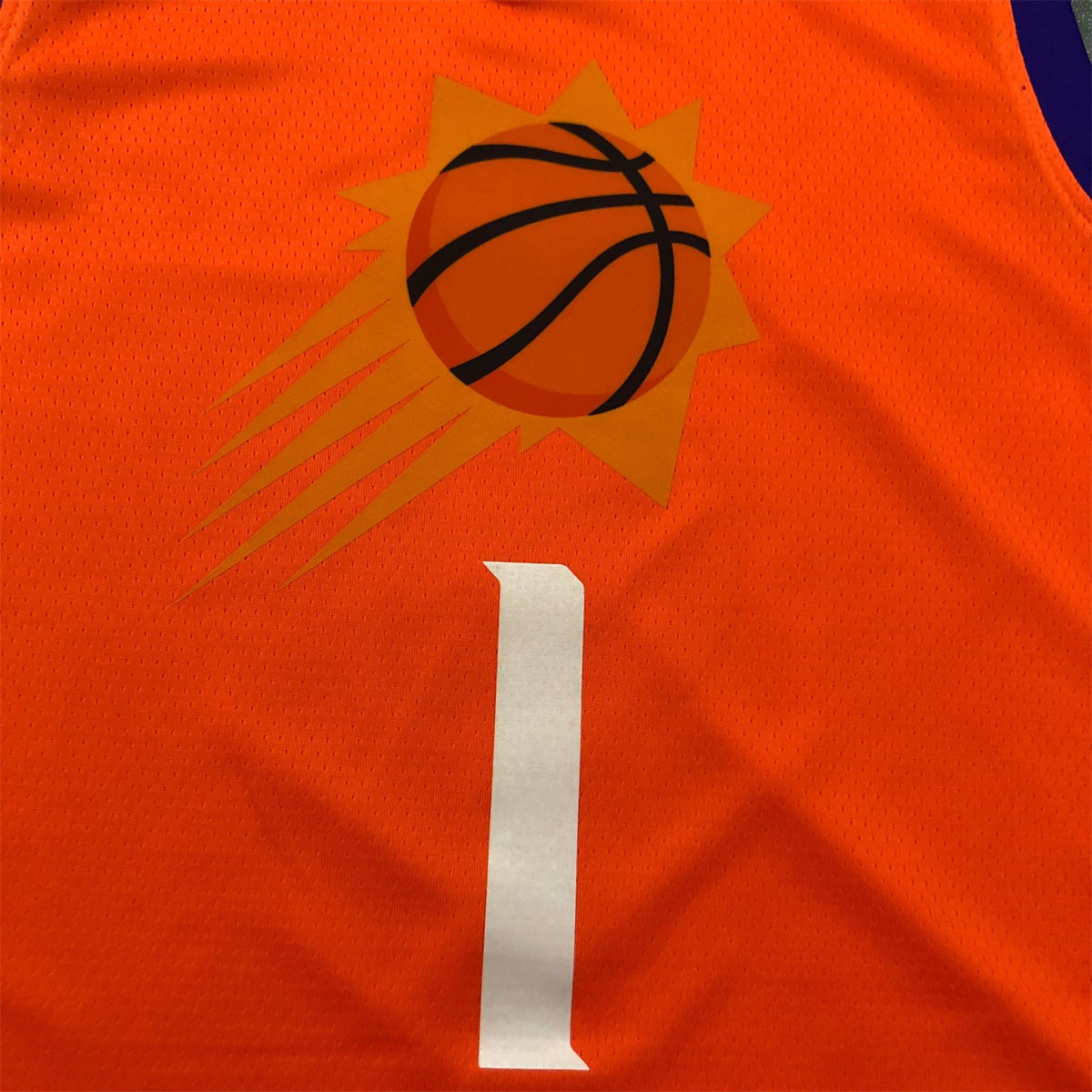 NBA Phoenix Suns V-Neck Orange jersey BOOKER#1 S-XXL