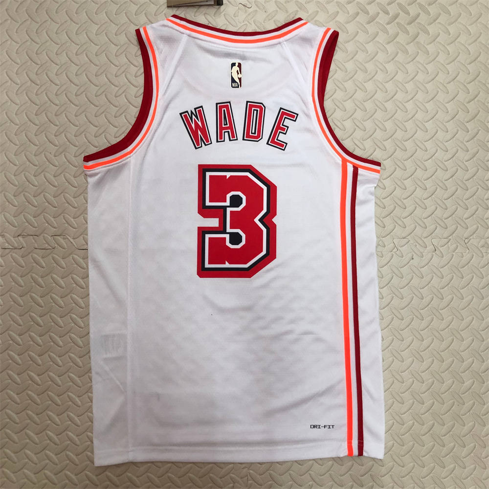 NBA Miami Hearts V-Neck White Jersey WADE#3 S-XXL