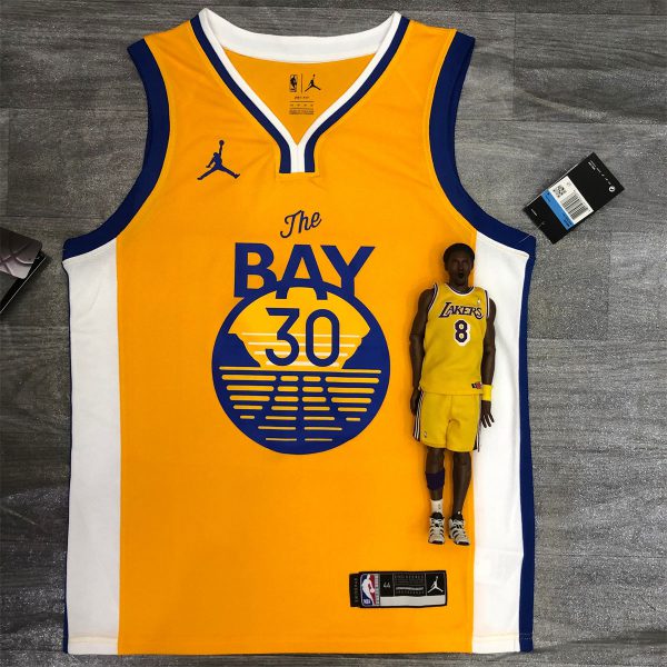 NBA Golden State Warriors V neck Yellow Jersey CURRY#30 S-XXL