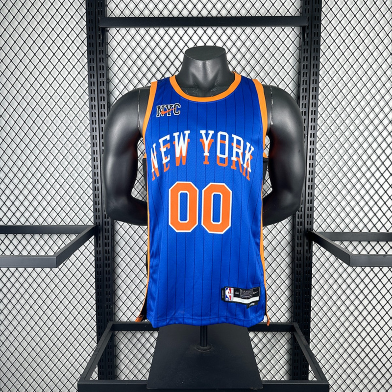 NBA New York Knicks 2024 Round Neck Blue jersey CLARKSON#00 S-XXL