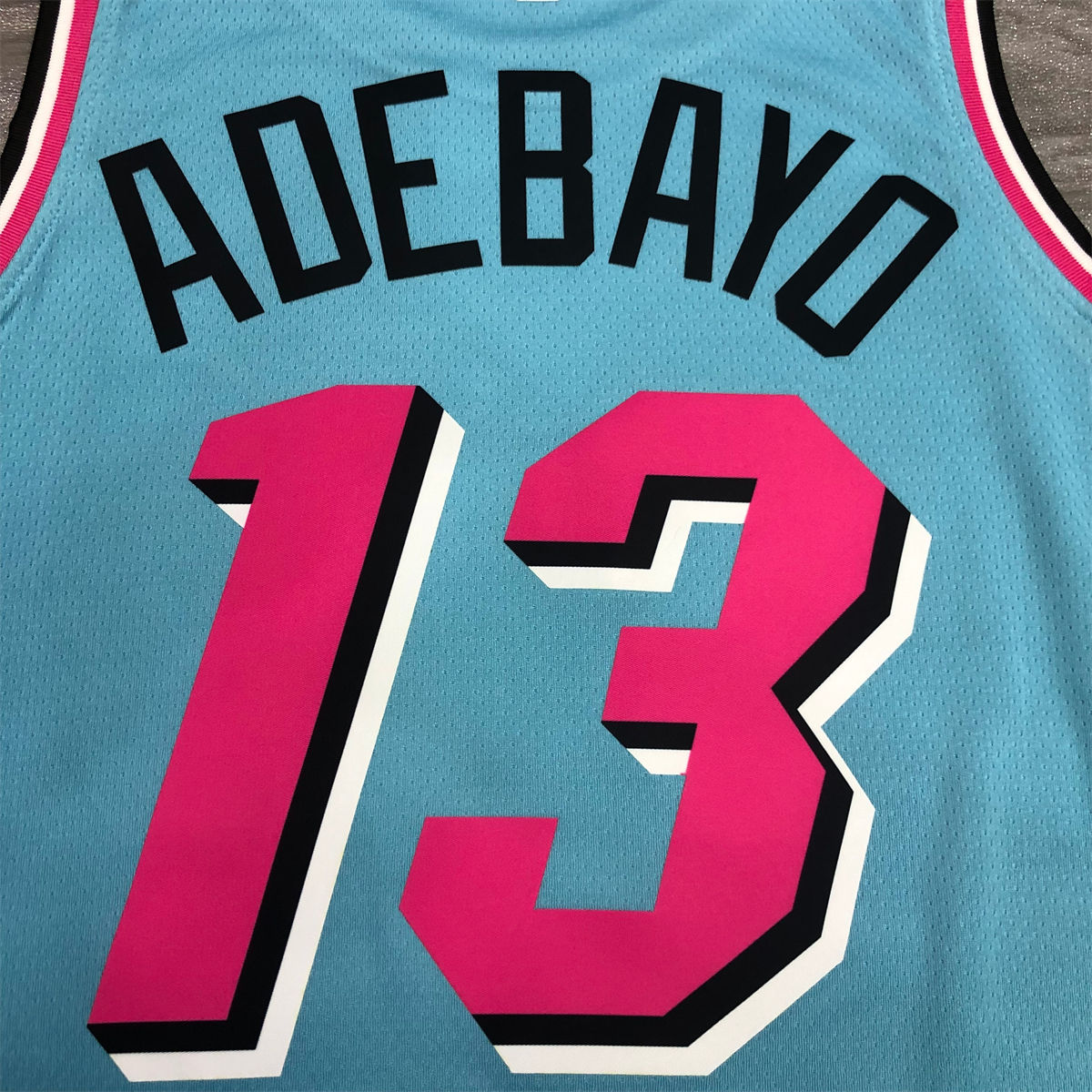 NBA Miami Hearts round neck Light Blue Jersey ADEBAYO#13 S-XXL