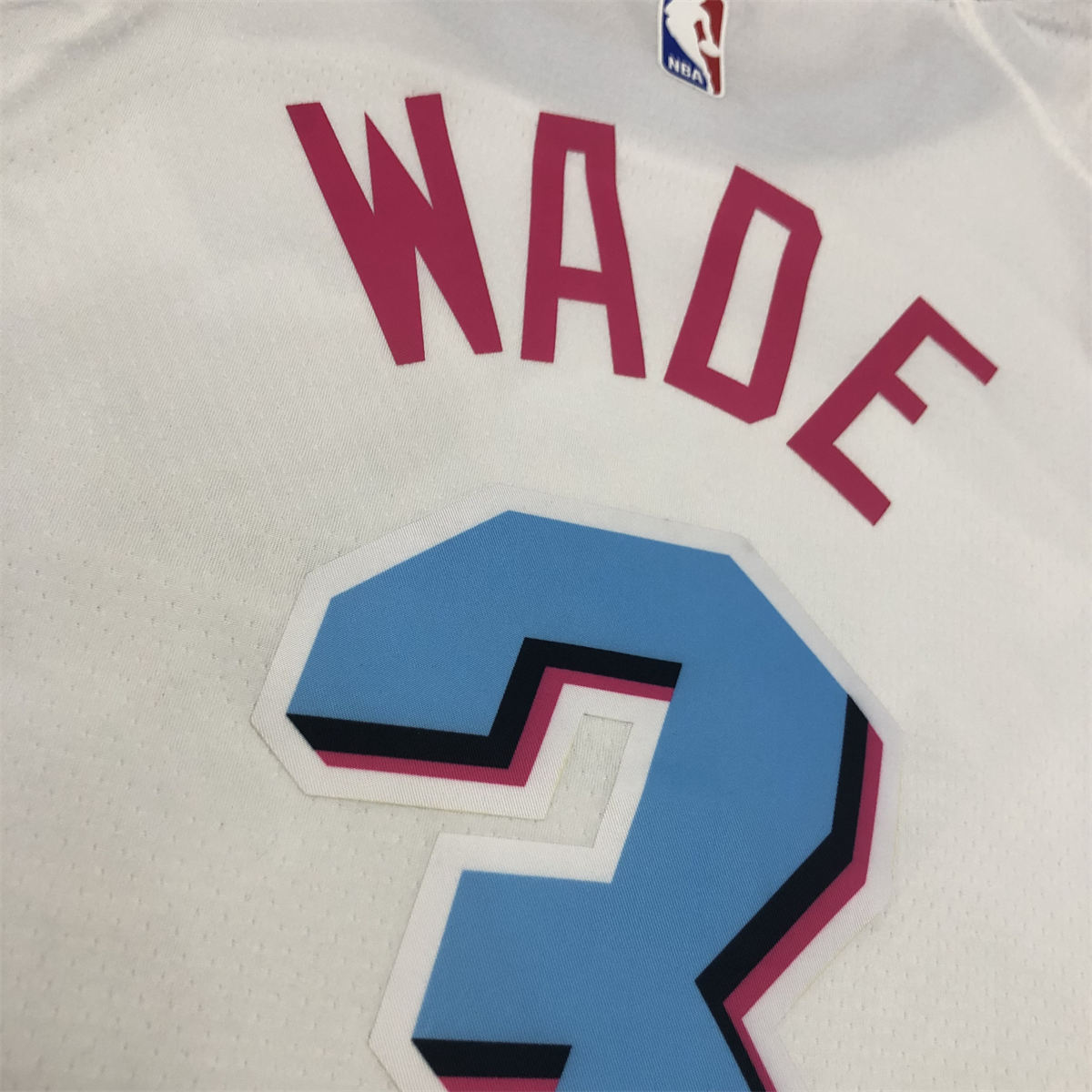 NBA Miami Hearts round neck Whitw Jersey Wade#3 S-XXL