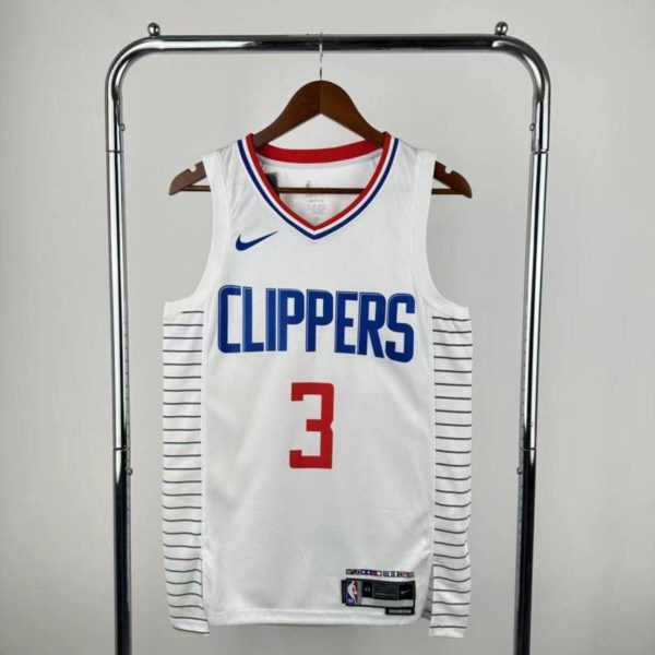 NBA Los Angeles Clippers 24/25 Round Neck White Jersey PAUL#3 S-XXL