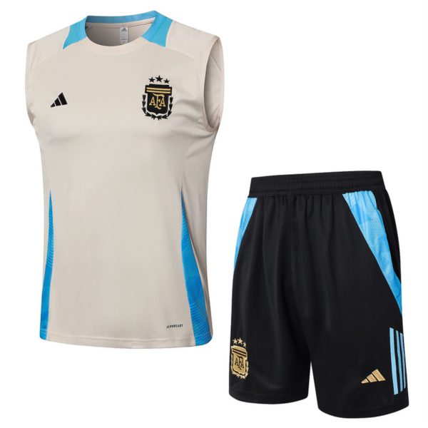 24/25 Argentina Beige Training Set Shirt and Shorts