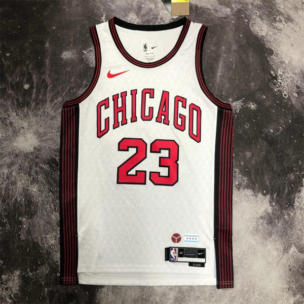 NBA Chicago Bulls Round Neck White Jersey JORDAN#23 S-XXL