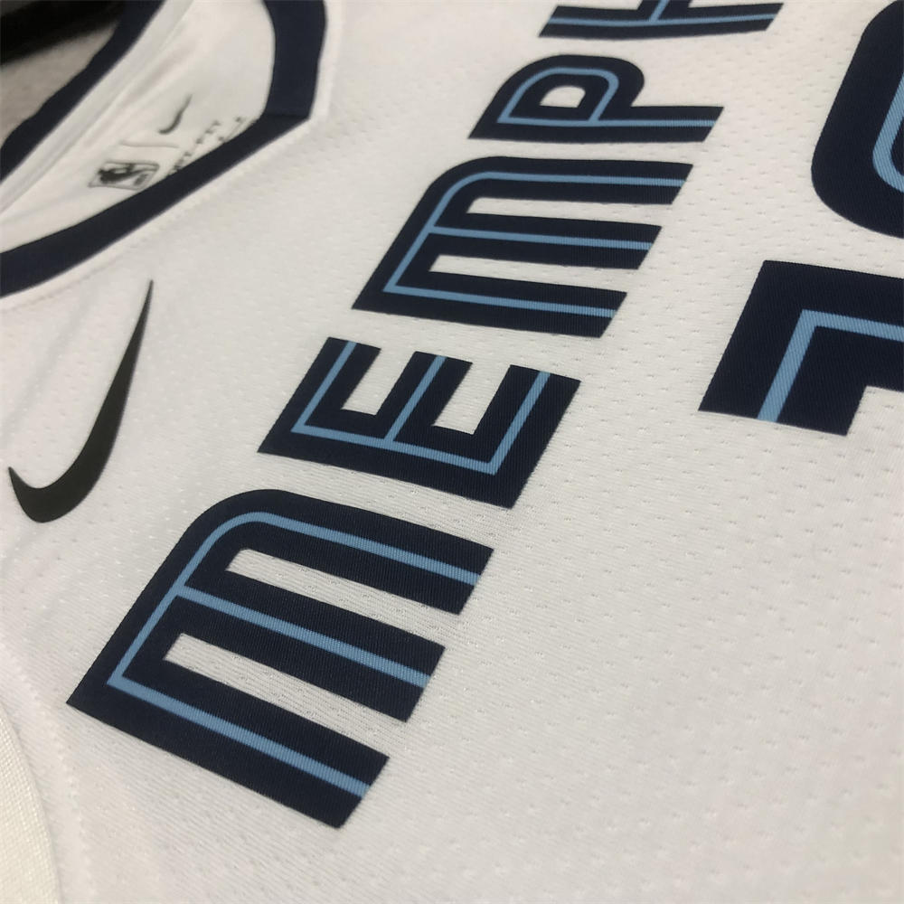 NBA Memphis Grizzies V-Neck White Jersey MORANT#12 S-XXL