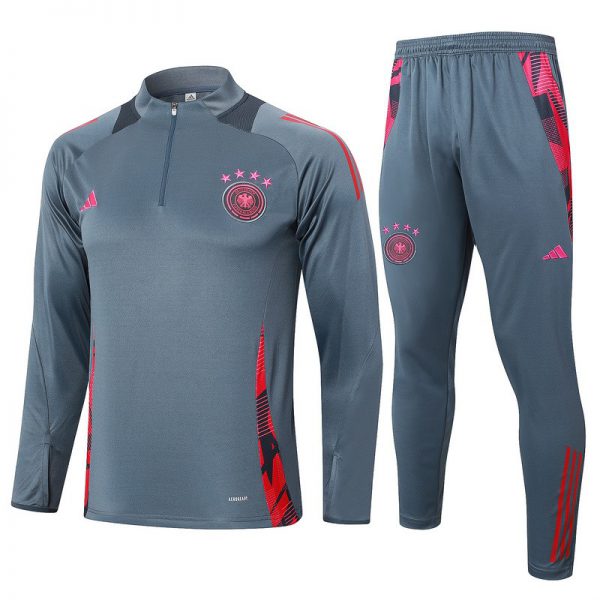 24/25 Germany Gray Long-sleeved half-pull training kit Football team kit