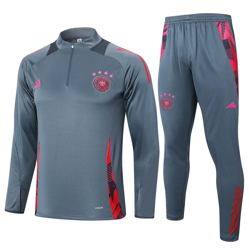 24/25 Germany Gray Long-sleeved half-pull training kit Football team kit