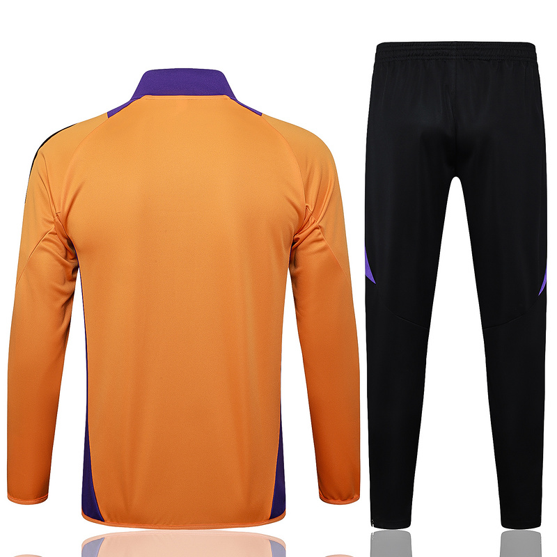 2024/25 Real Madrid Yellow Jacket Training Suit Set Football Team Shirt Sports Fashion