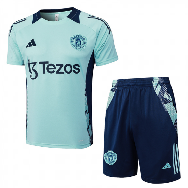 24/25 Manchester United Light green Training Set Shirt and Shorts