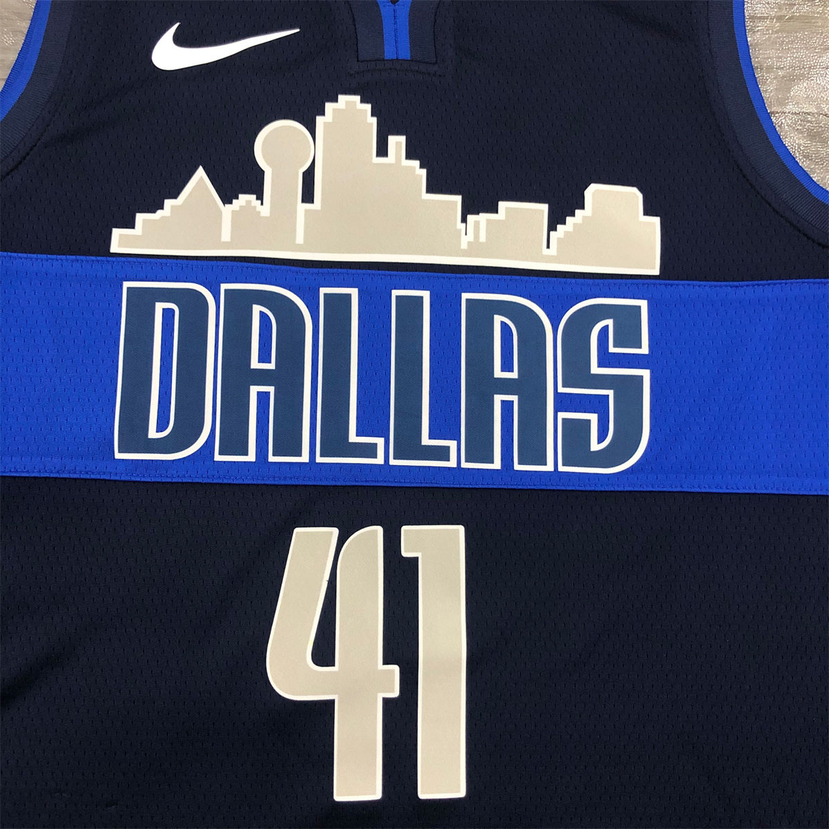 NBA Dallas Mavericks V Neck Snow Mountain Royal Blue Jersey NOWITZKI#41 S-XXL