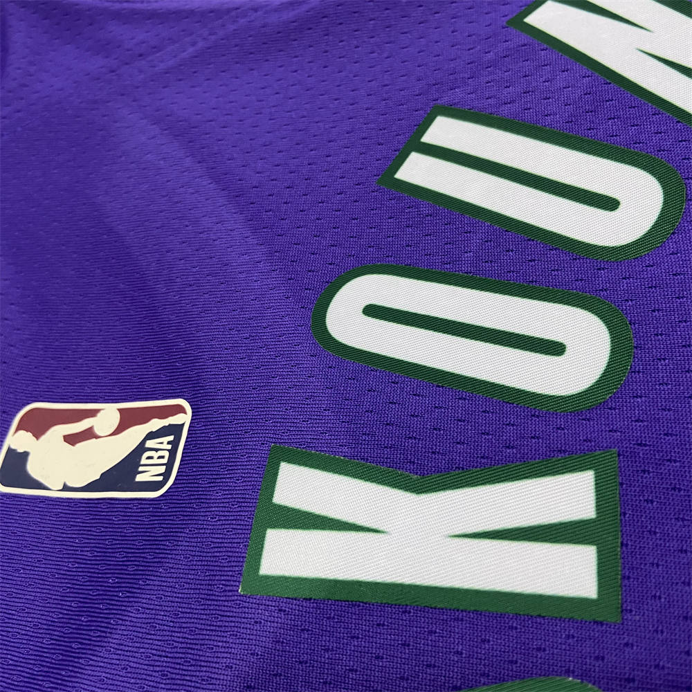NBA Milwaukee Bucks V-Neck Purple jersey ANTETOKOUNMPO#34 S-XXL