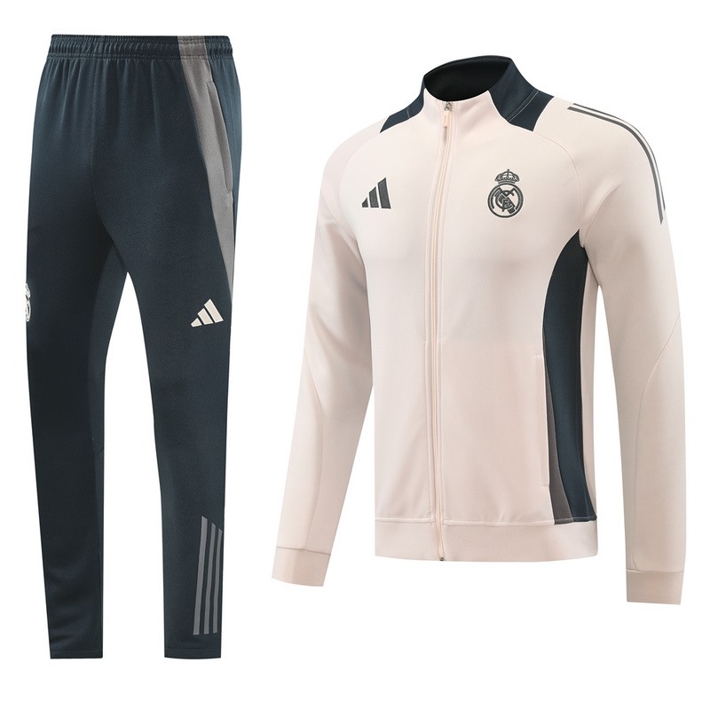 2024 Real Madrid Light Pink Jacket Training Suit Set Football Team Shirt Sports Fashion