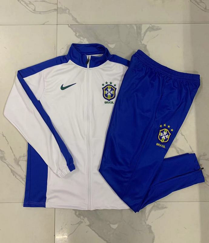 2024/25 Brazil White Jacket Training Suit Set Football Team Shirt Sports Fashion