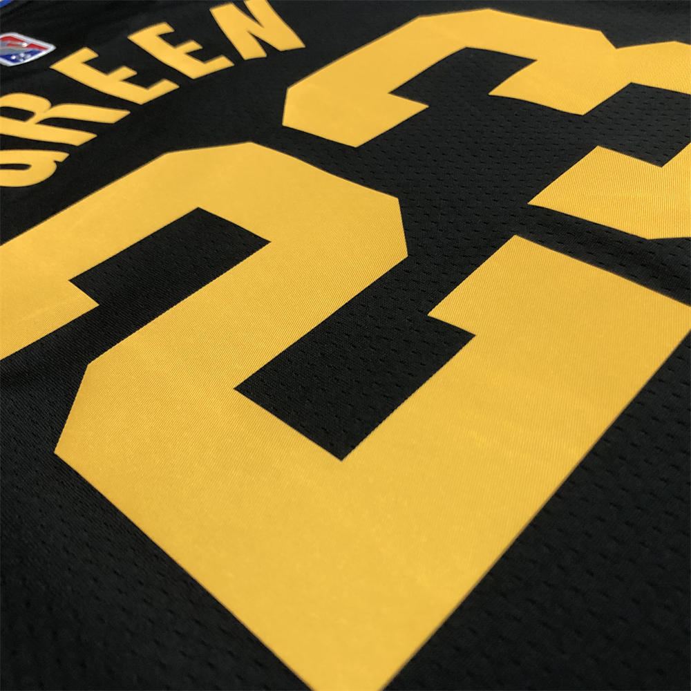 NBA Golden State Warriors V-Neck 75th anniversary Black Jersey GREEN#23 S-XXL